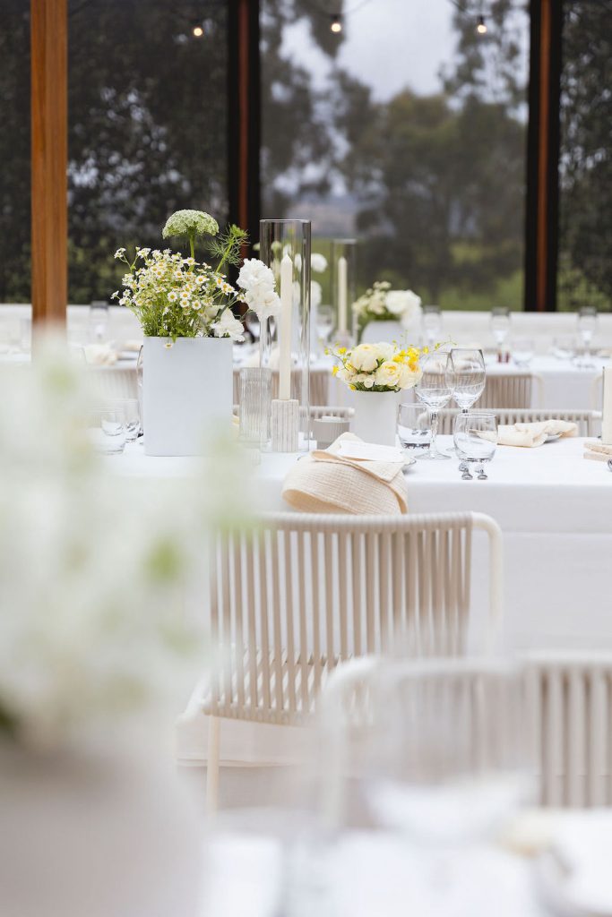 Mitolo Wines, McLaren Vale wedding. Yellow and cream styling