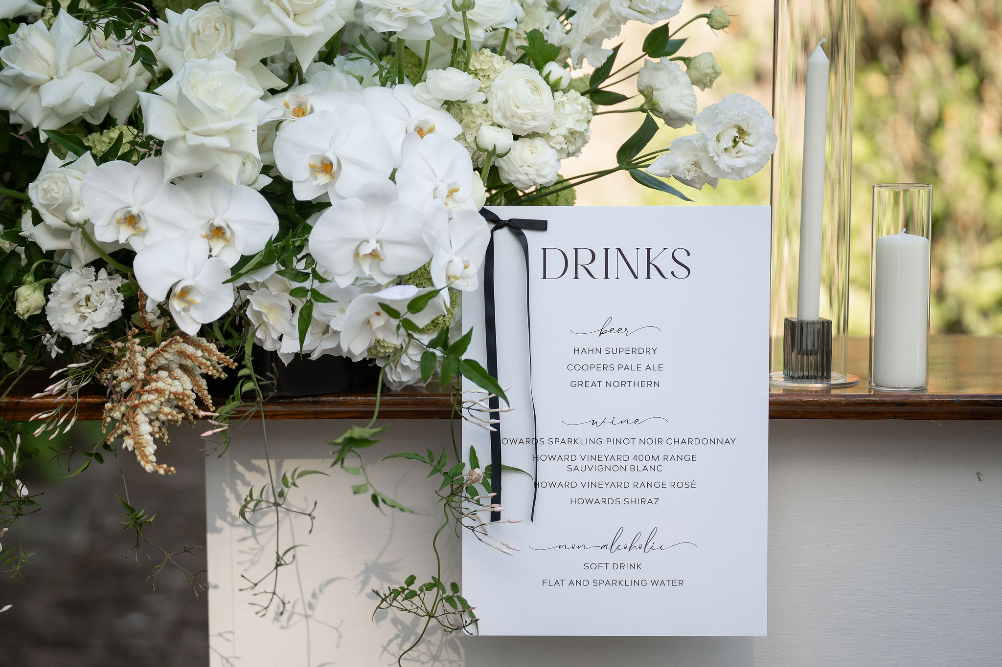 Wedding Styling and Coordination package used to create this black and white classic elegant wedding styling