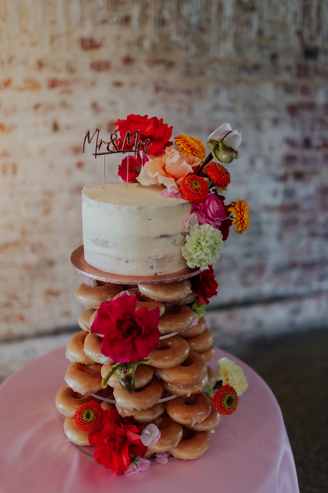 Wedding cake for Intimate wedding infused with fun and colour