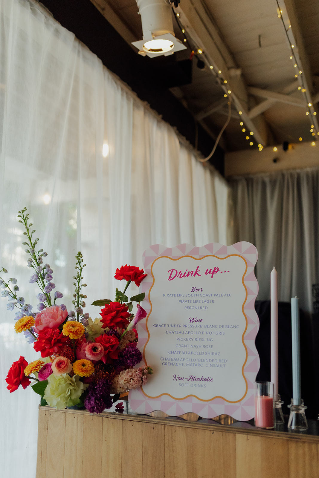 Intimate wedding infused with fun and colour