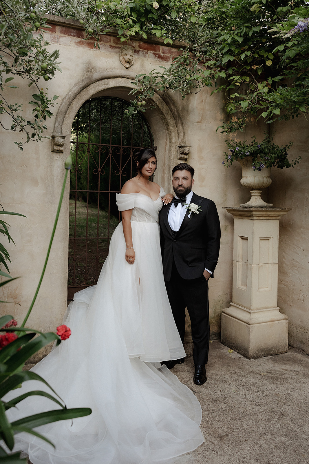 Bride and groom at Maison De Moon spring wedding