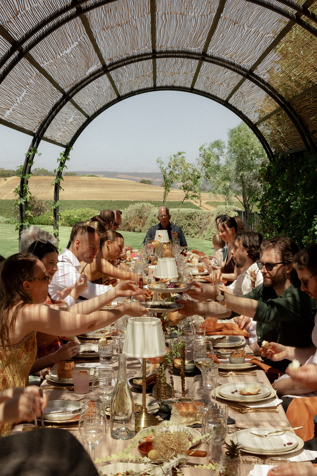 Long lunch table for intimate wedding at Coriole Winery
