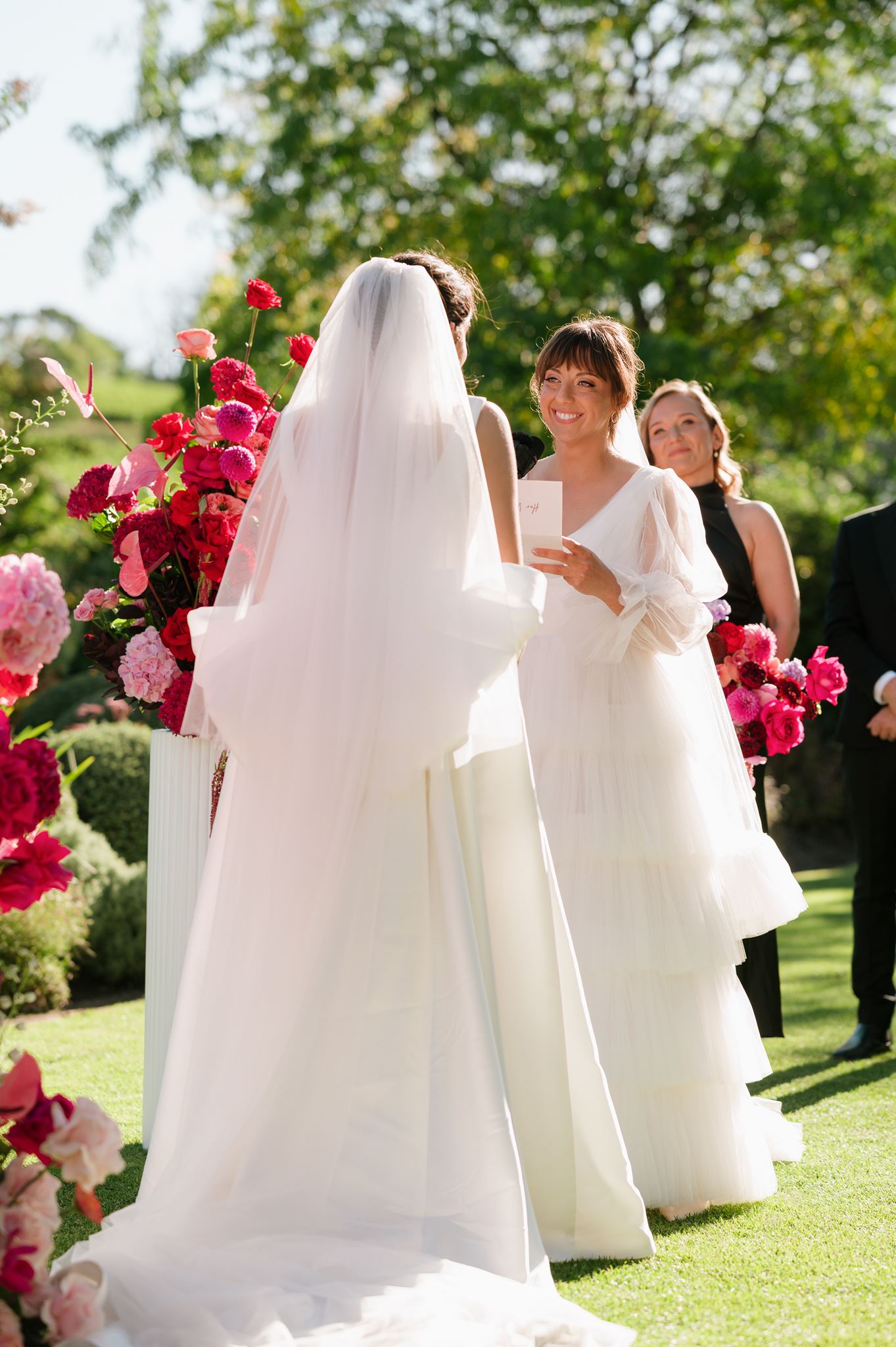 Brides getting married att Colourful Wedding Styling at Goldings Winery Adelaide