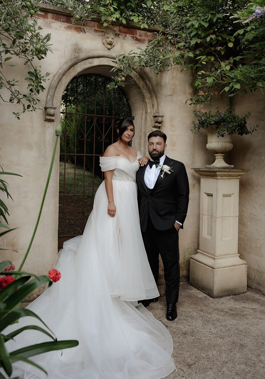 Bride and groom at Maison De Moon spring wedding