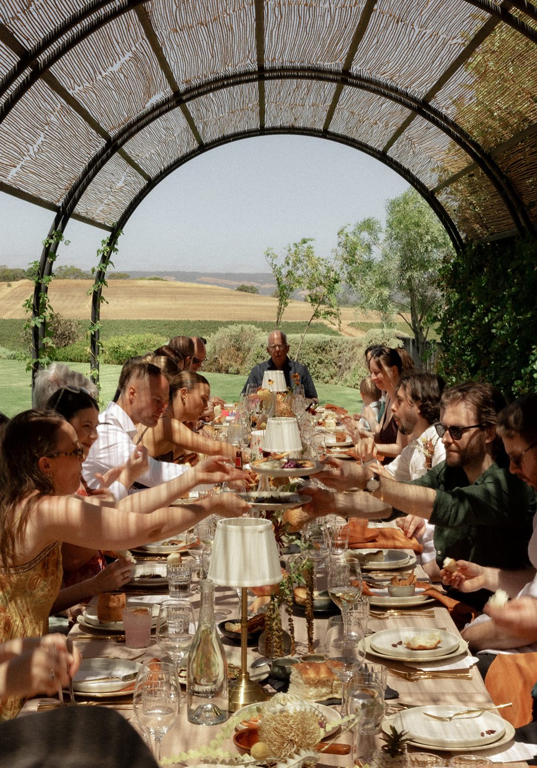 Long lunch table for intimate wedding at Coriole Winery